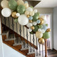 Sage Green Balloons Garland Arch Kit, Different Sizes 18 12 10 5 Inch Olive Green Sand White Metallic Gold Balloons For Jungle S