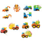 Berry President Set Of 4: Early Educational Push And Go Friction Powered Car Tractor Bulldozer Mixer Truck And Dumper Toys For Toddler Baby Children Kids Boys Girls (4Engineeringcar)