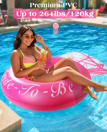 HeySplash Pool Floats, Inflatable Diamond Ring Pool Float, Large Engagement Ring Floatie for Bachelorette Party, Swim Tube River