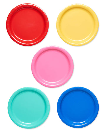 American Greetings Rainbow Party Supplies For Graduation, Birthdays And All Occasions, Multicolor Paper Dinner Plates (50-Count)