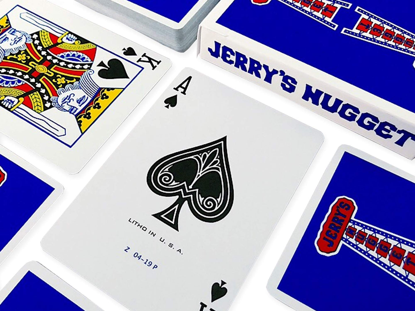 Jerry'S Nugget Playing Cards Aut  Ntico Estuche Protector De Cartas Azul Y Transparente
