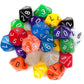 Wiz Dice Bulk Random Polyhedral Dice (D10-25 Pack) - Polyhedral Role Playing Dice in Unique Colors - DND Accessories for TTRPG D