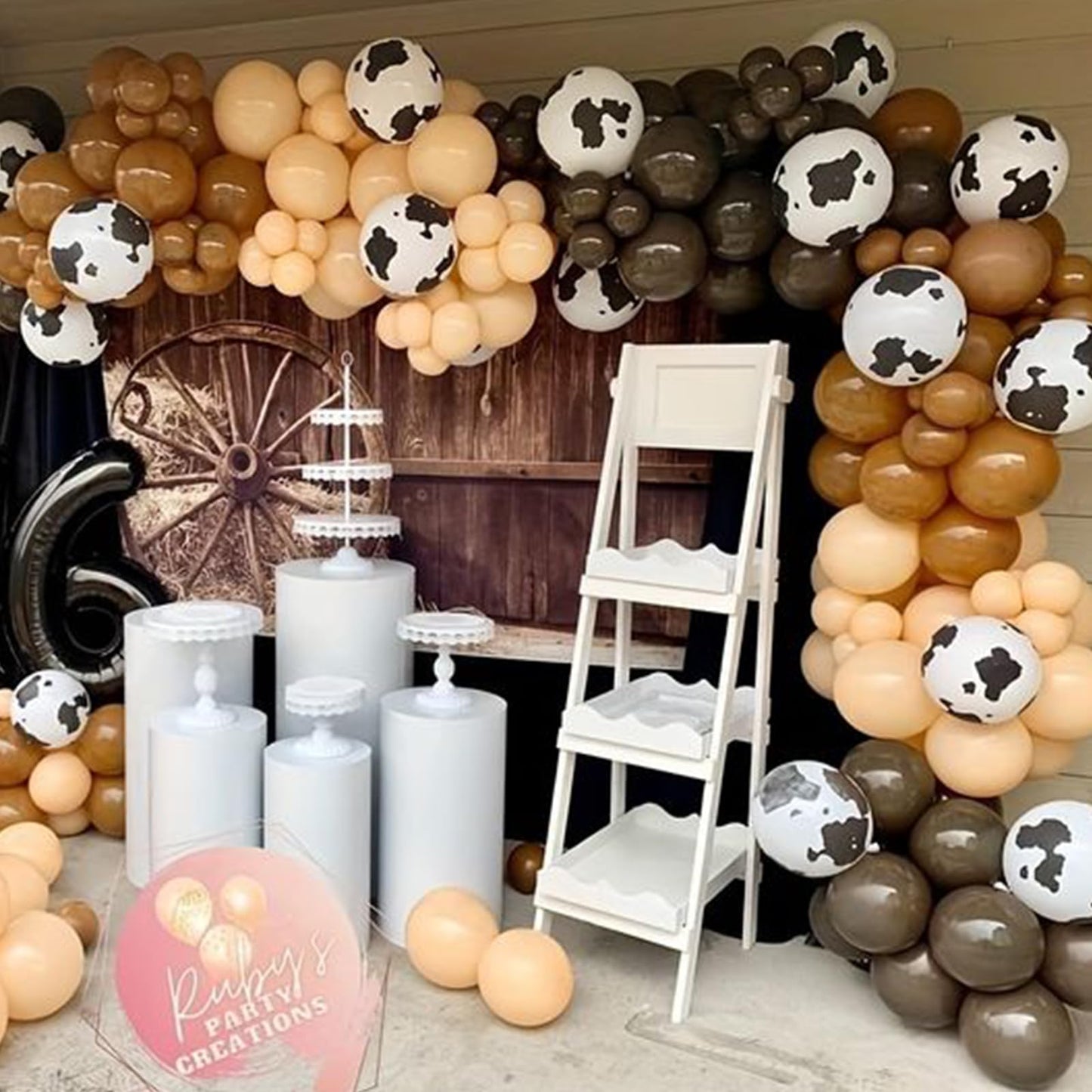 Paready Cow Balloons, 60 Pcs Brown And Cow Print Balloons 12 Inch Neutral Cow Print Party Balloons Brown Beige Latex Balloons Go