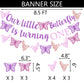 Our Little Butterfly is Turning One Banner Purple Glitter Butterfly 1st Birthday Banner for Spring Butterfly Girls One Year Old