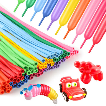 100Pcs 260 Balloons Rainbow Long Balloons For Balloon Garland Thickening Long Skinny Latex Balloons For Tying Twisting Animals M
