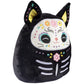 Squishmallows 12-Inch Zelina Day of The Dead Cat Plush Toy - Black Polyester Stuffed Animal for Kids, Girls & Boys