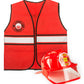 Tigerdoe Fireman Costume - Construction Costume - Occupation Costume (Red Fireman Hat And Vest)