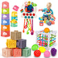Montessori Baby Toys 6-12-18 Months, Infant Pull String Stacking Cups Shape Sorter Blocks Toy 6 7 8 9 10 11 12 M+ Sensory Development Learning Toy 6-9 9-12 Months Birthday Gift For 1 Year Old Boy Girl