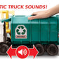 Matchbox Cars, Large-Scale, 15-in Toy Recycling Truck with Garbage Bin, Lights and Sounds