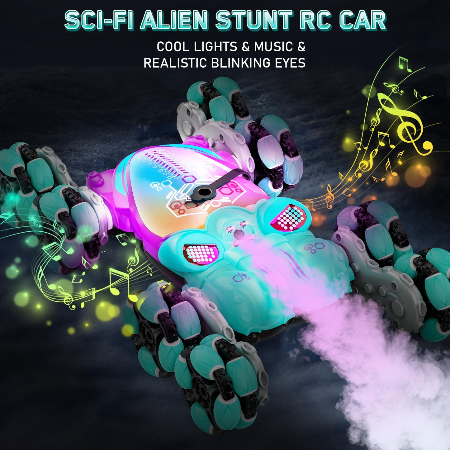 SAUFTTI 8WD Gesture Sensing Stunt Rc Cars Toys for Kids Age 6-13, Hand Controlled Stunt Car, 2.4Ghz Double-Sided Drift Stunt Car