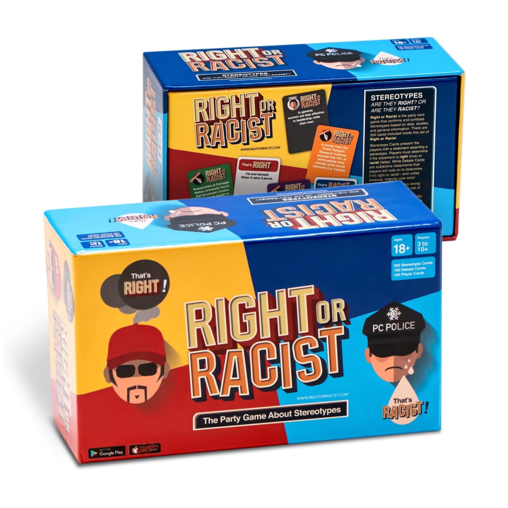 Right Or Racist, Card Game, Gag Gift With Hundreds Of Trivia And Debate Cards, Funny Gag Gifts For Secret Santa Or White Elephant, Games For Men And Women, 3 To 10+ Players