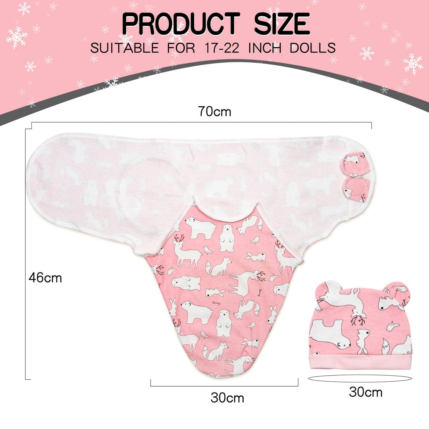 2 Pcs Reborn Baby Doll Swaddle Blanket Set Newborn Dolls Bath Blanket Fit 17-22'' Reborn Dolls Girl Clothes Accessories Blanket