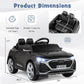 Costzon 12V Kids Ride On Car Licensed Audi Sq8, Remote Control Ride On Toy, Battery Powered Electric Vehicle With Spring Suspension, Music & 3 Speeds, Horn, Led Lights, Gift For Boys Girls 3+ (Black)