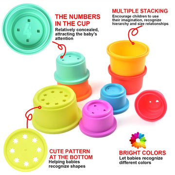 Cosaway Baby Stacking Nesting Cups Toys, Montessori Toys For Toddlers 6+ Months