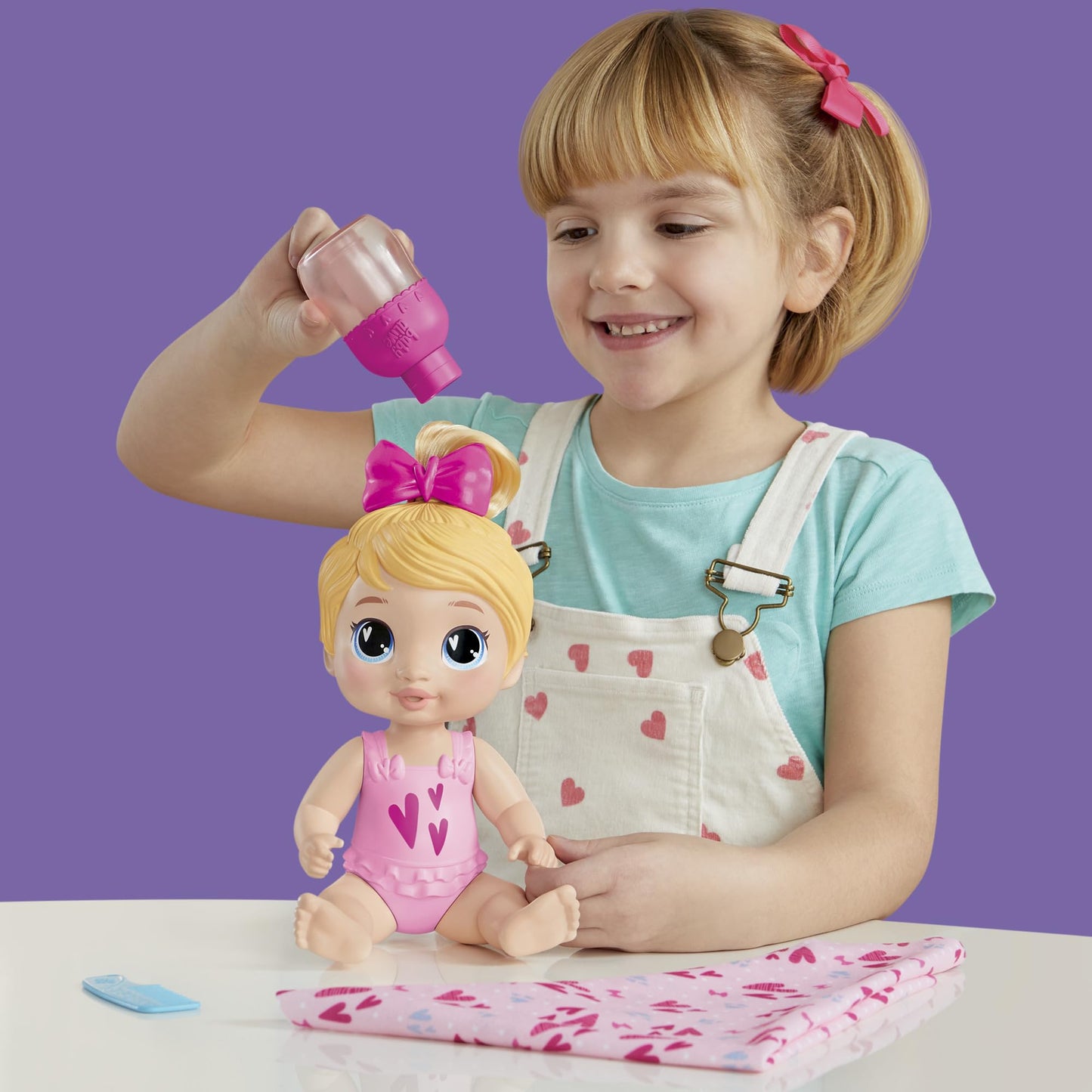 Baby Alive Shampoo Snuggle Harper Hugs Blonde Hair 11 Inch Water Baby Doll Playset, Toys For 3 Year Old Girls & Boys & Up