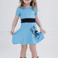 The Powerpuff Girls Bubbles Toddler Girls Cosplay Dress Blue 4T