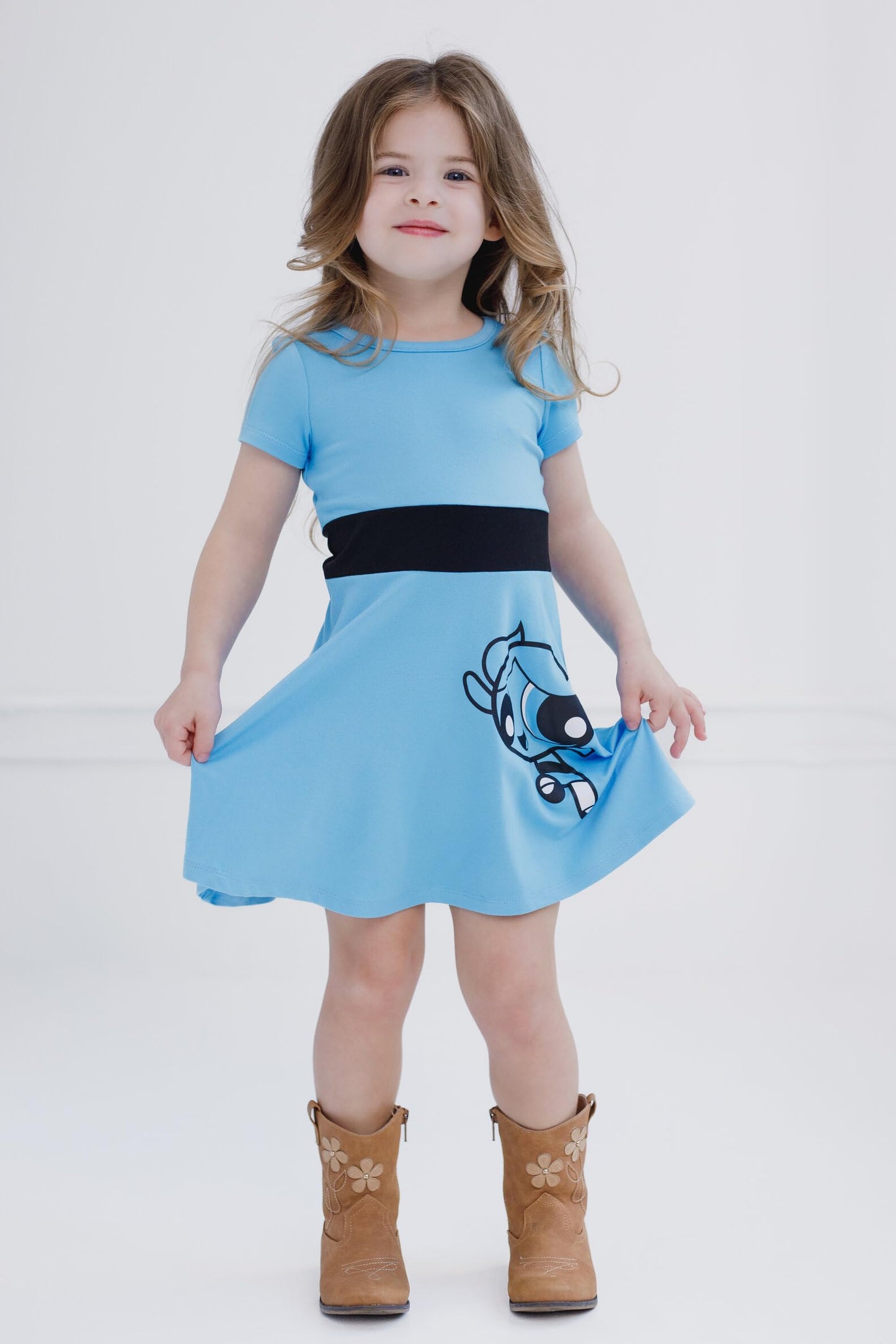 The Powerpuff Girls Bubbles Toddler Girls Cosplay Dress Blue 3T