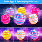 2024 Terramus Easter Eggs Toys, 6-Pack Spinning Tops, Led Light Up Toys, Lighting & Singing Party Favors Easter Basket Stuffers,