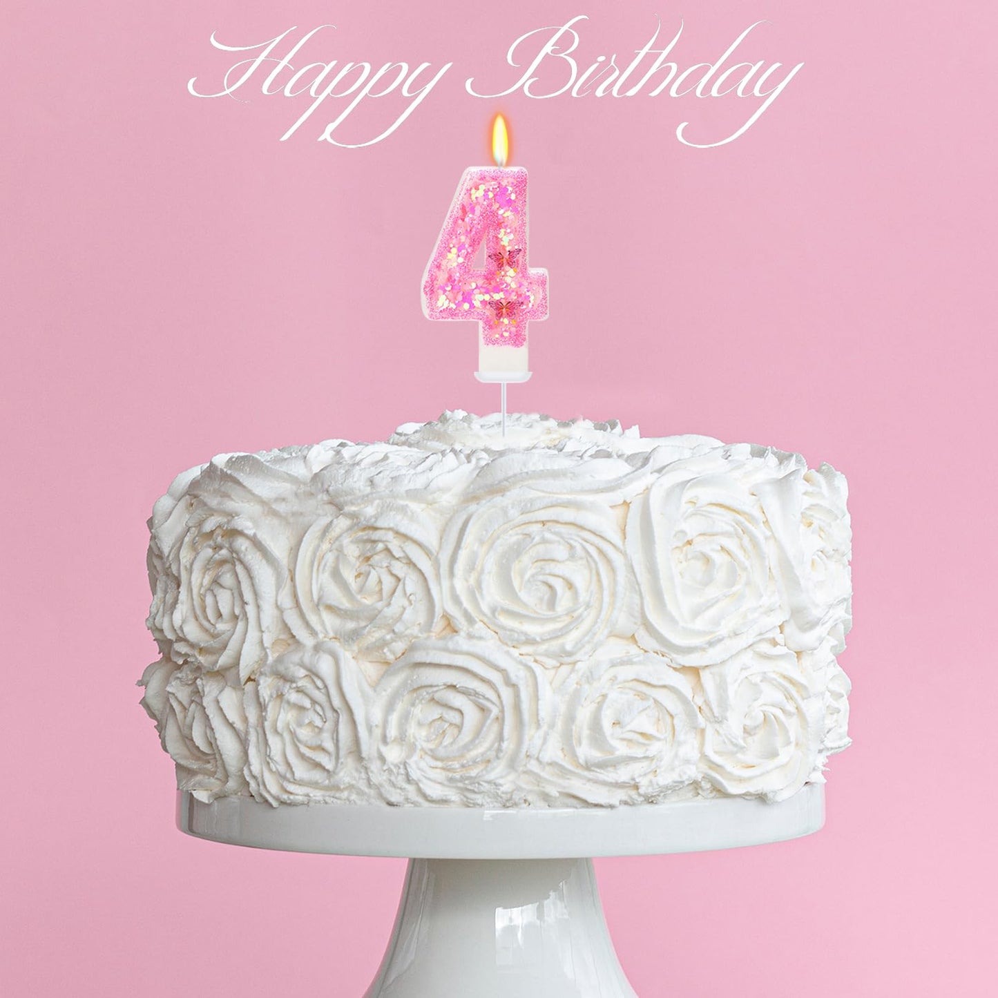 FAMGift Birthday Candles - Number 4 Candle, Butterfly Birthday Candles for Cake, Birthday Party Decorations, Theme Party Supplie