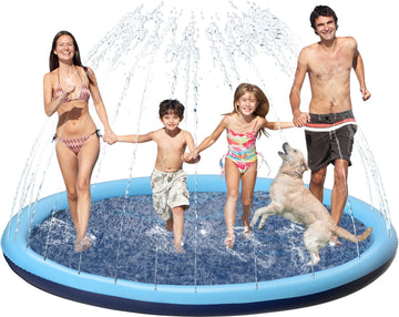 Kids Dog Splash Pad Sprinkler - Jasonwell Non Slip Dog Sprinkler Pad Splash Pool Puppy Dog Pool Summer Outdoor Water Toys Backyard Durable Splash Pad For Toddlers Kids Small Medium Large Dogs Pets