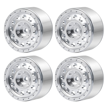 RC-Hub 4Pcs 1.0'' Micro Beadlock Wheels 1.0 Wheel Rims for 1/24 Axial SCX24 90081 AXI00001 AXI00002 RC Crawler Car Silver