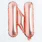 Flyloons Rose Gold Alphabet Letter Foil Balloons for Name N Birthday Decoration Items, Anniversary, Baby Shower, Bachelorette, W
