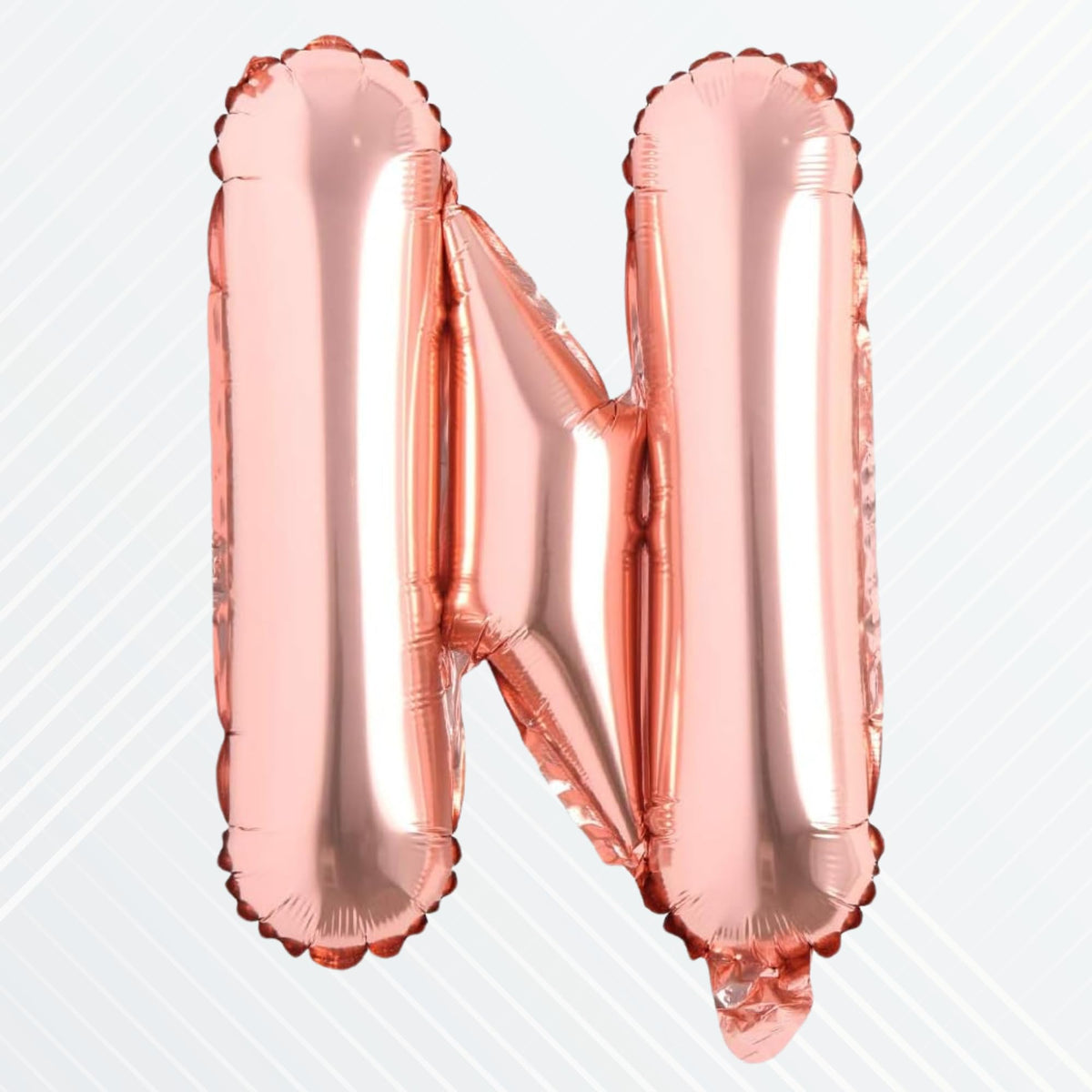 Flyloons Rose Gold Alphabet Letter Foil Balloons for Name N Birthday Decoration Items, Anniversary, Baby Shower, Bachelorette, W