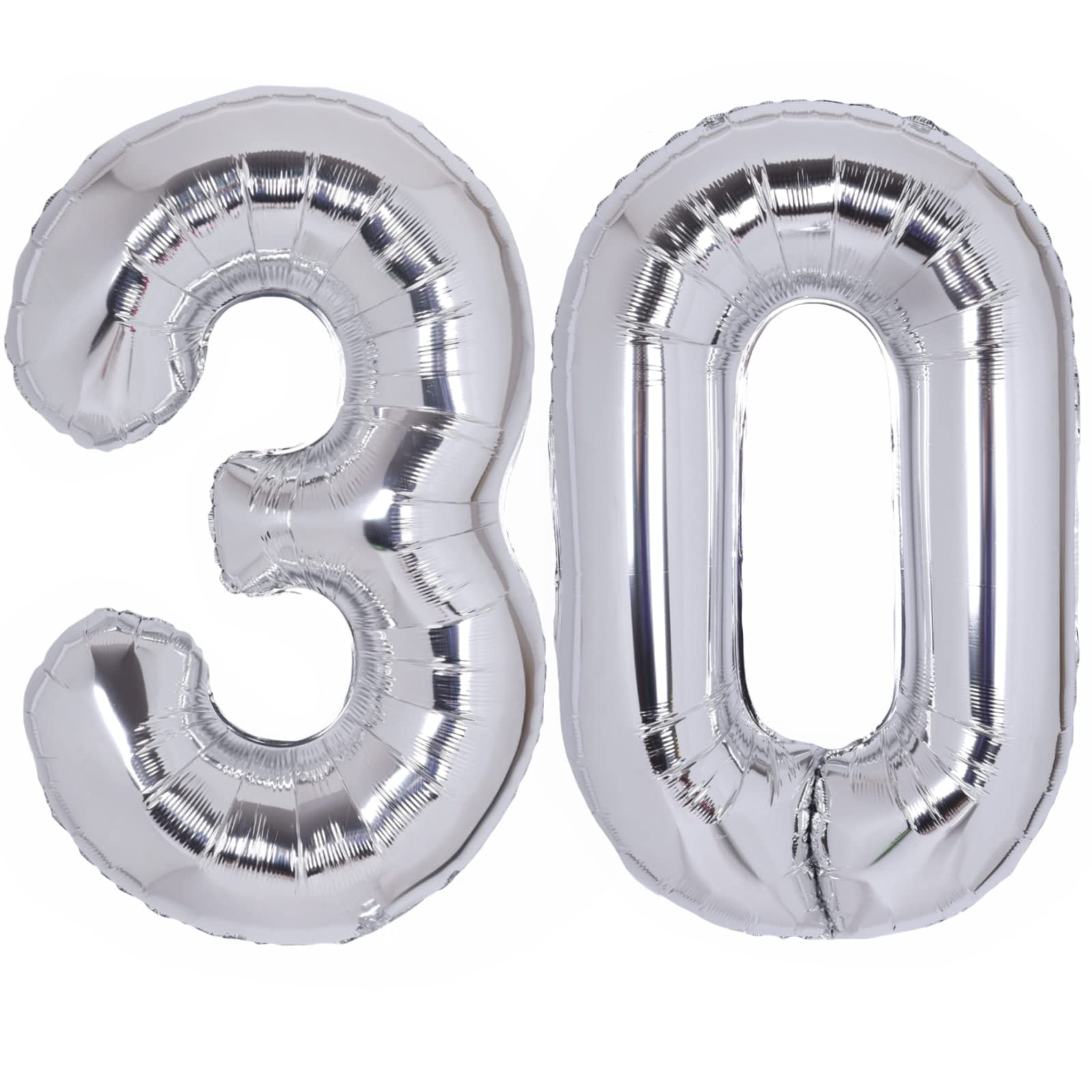 40 Inch Number 30 Balloon Silver Jumbo Giant Big Large Number 30 Foil Mylar Silver Balloons 30Th Birthday Party Anniversary Deco