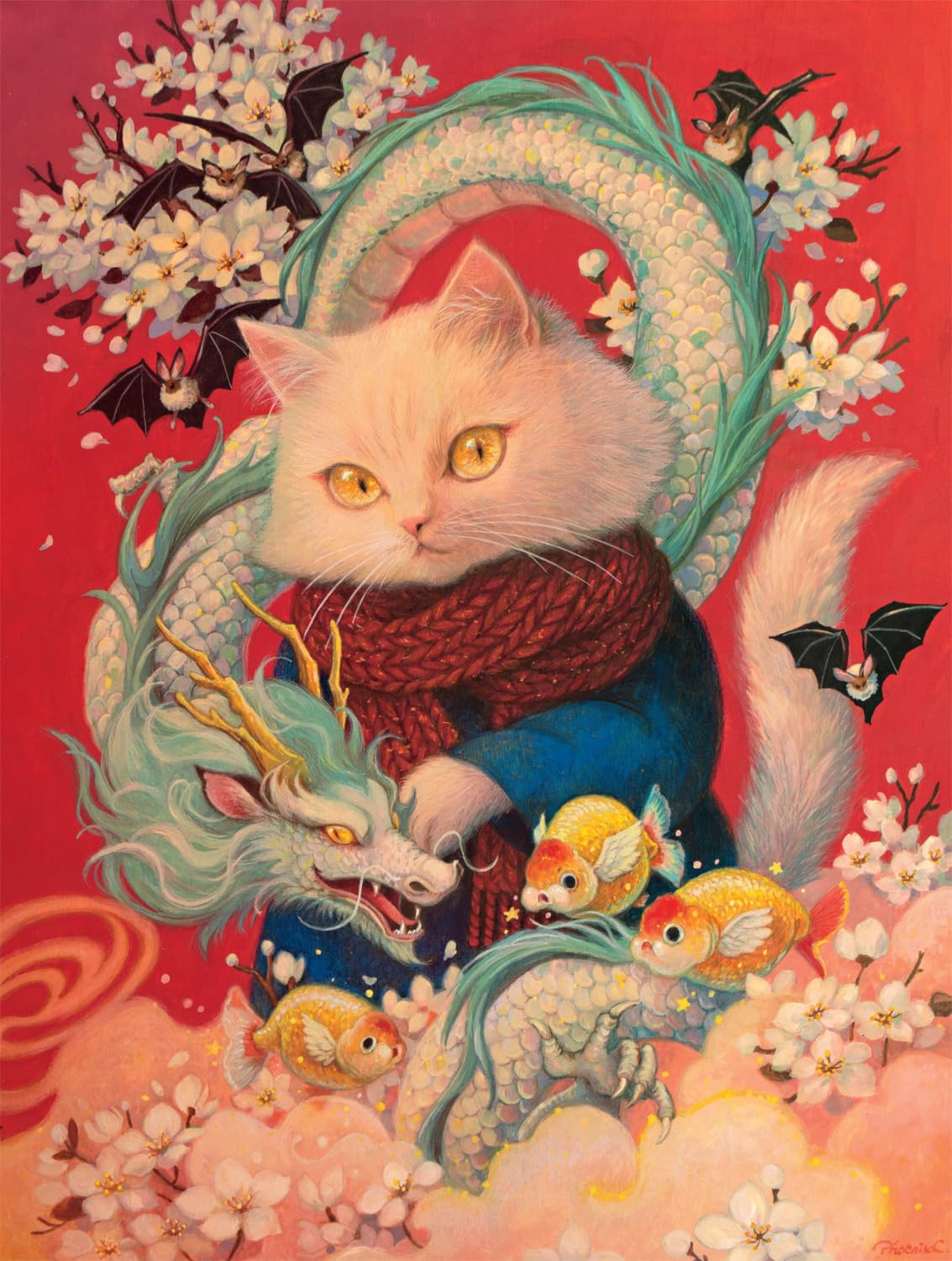 Buffalo Games - Phoenix Chan - Year of The Dragon - 750 Piece Jigsaw for Adults - Challenging Puzzle Perfect for Game Nights - F