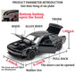 Erbadihago Toy Car Model 1/32 Dodge Challenger Hellcat Alloy Model Car With Light And Sound Collectible Model Cars Pull Back Toy