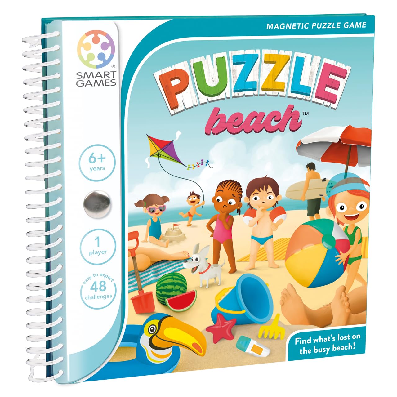 SmartGames Puzzle Beach Magnetic Puzzle Game 48 Multi-Level Challenges Ages 6