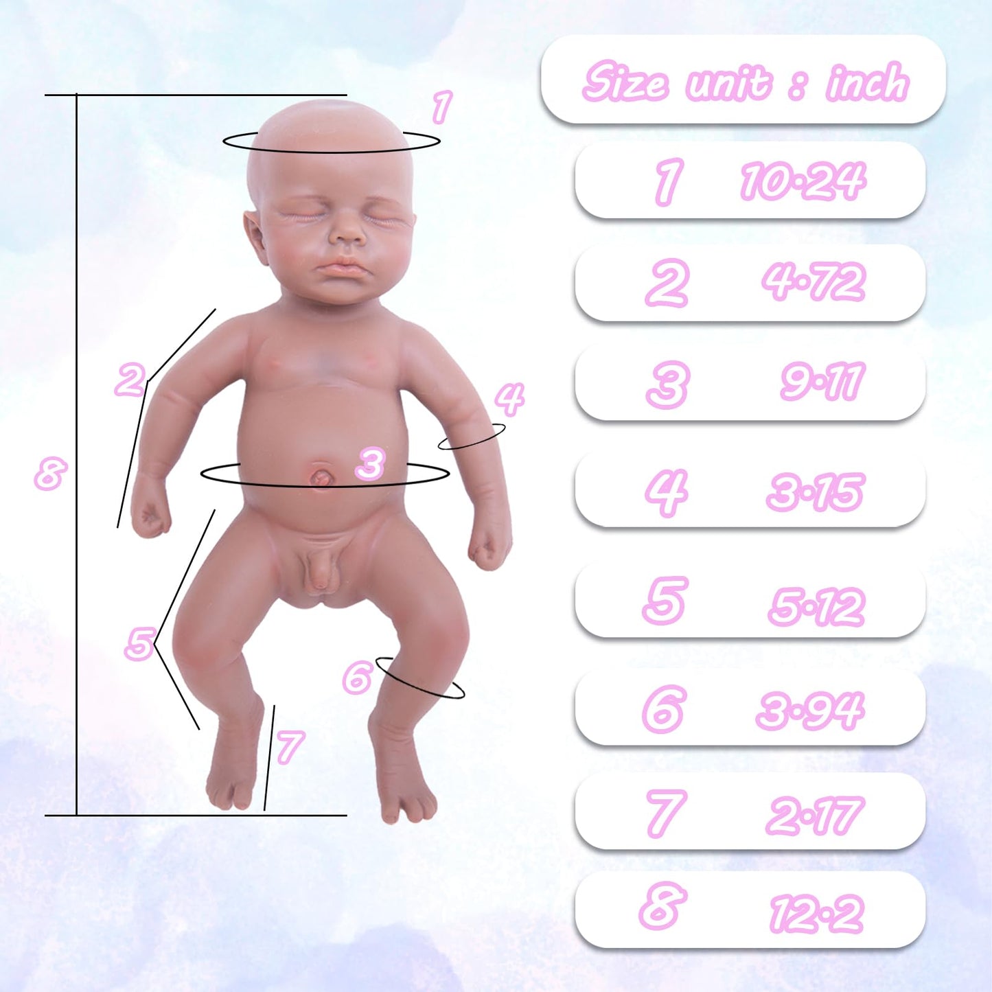 Yaluoqian Silicone Reborn Baby Doll Full Body Silicone Baby Doll Realistic Baby Doll Lifelike Reborn Baby Dolls Gift For Kids