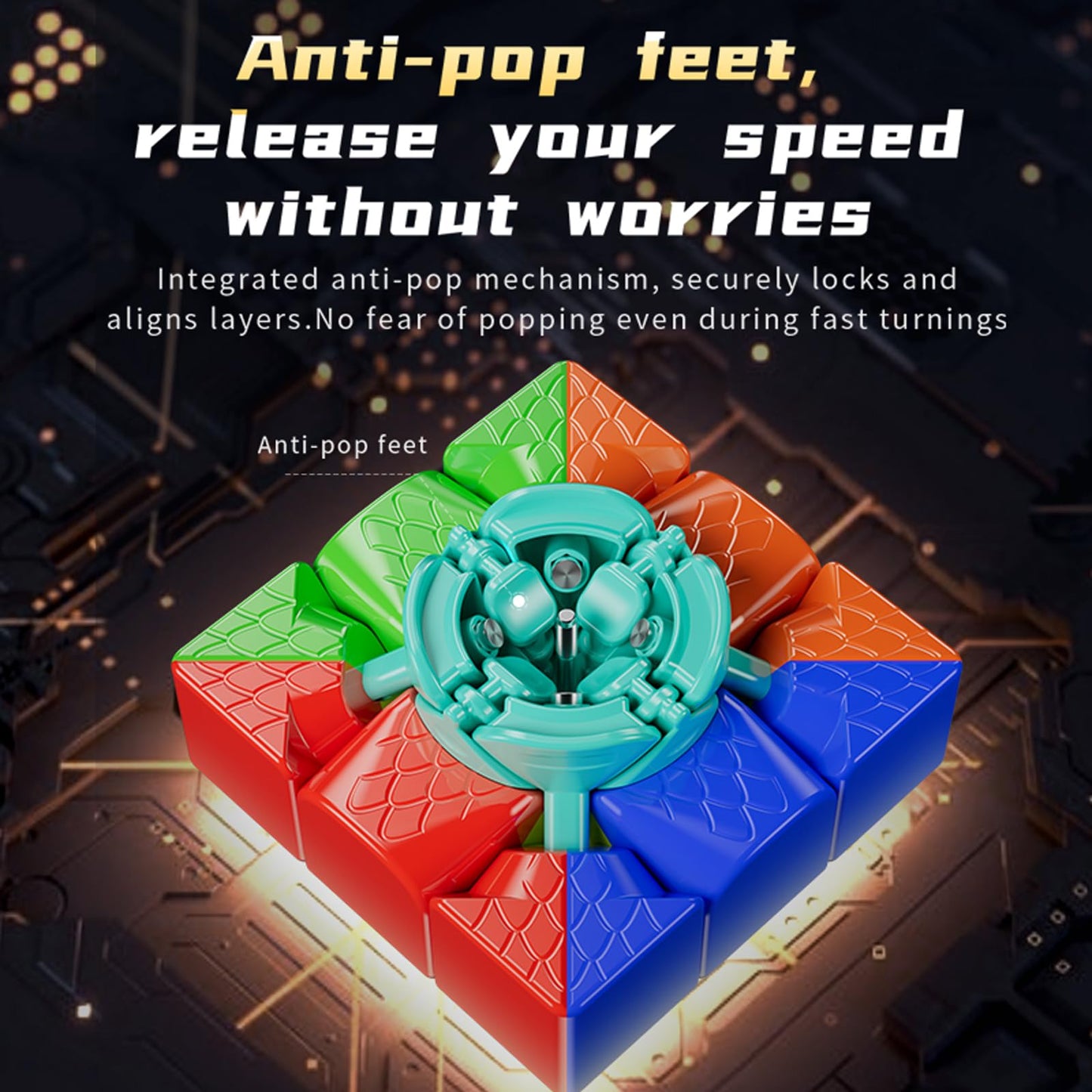 Moyu Rs3M V5 2023 Magnetic Dual Adjustment 3X3 Speed Cube, Professional 3X3 Puzzle Cube Stickerless Rs3M V5 Magnetic Master Cube (Magnetic Dual Adjustment)