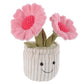 Apricot Lamb Plush Toy - Kawaii Pink Flower Pot, Soft Polyester Stuffed Animal, 9" for Kids