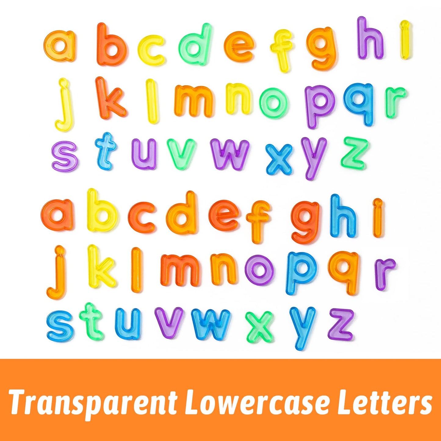 Pretrans 78 Pcs Plastic Letters For Kids - 3 Sets Of Lowercase Alphabet Letters, Translucent Toys For Light Table, Ideal Light B
