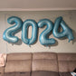 Paticool 40 Inch Blue Number Balloon 4, Large Light Blue Number Foil Mylar Balloons For Birthday Party Celebration Decorations S