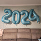 Paticool 40 Inch Blue Number Balloon 4, Large Light Blue Number Foil Mylar Balloons For Birthday Party Celebration Decorations S