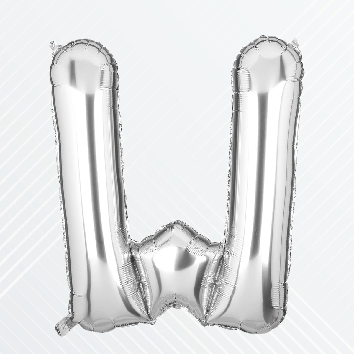 Flyloons Silver Alphabet Letter Foil Balloons for Name W Birthday Decoration Items, Anniversary, Baby Shower, Bachelorette, Wedd