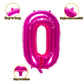 32 Inch Pink Number 0 Balloons Foil Ballon Digital Birthday Party Decoration Supplies (Pink Number 0 Balloon)