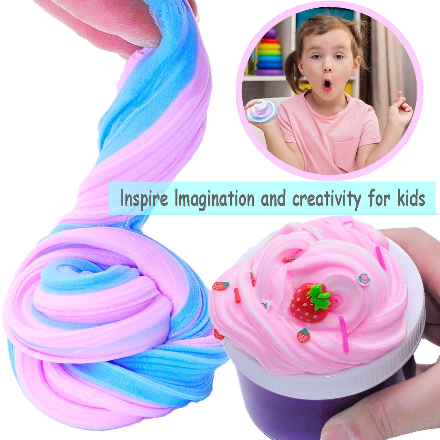 Butter Slime Kit Two-Toned 11 Packed Fidget Toy, Educational Slime Toys, Birthday Gifts Prize Party Favors For Girl Boys Kids 6