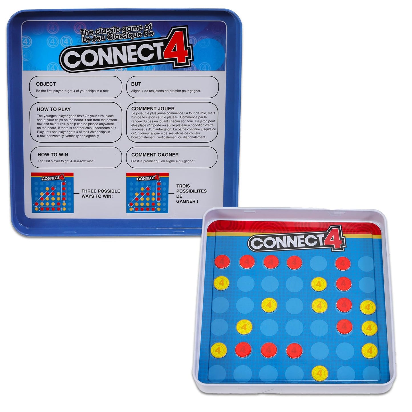 Hasbro Gaming Magnetic Game Travel Set For Kids - Bundle With 4 Travel Games In Tin Featuring Connect 4, Sorry, Trouble, Guess W