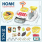 Sotodik Cash Register Toys Set 36PCS with Sounds, Scanner, Calculator & Play Food - Yellow Supermarket Learning for Kids