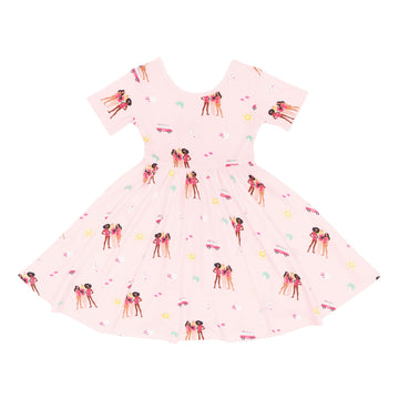 KYTE BABY Toddler Girls Twirl Dress - Ultra Soft Rayon Made from Bamboo, Breathable & Lighweight, Comfortable Everyday Play Dres