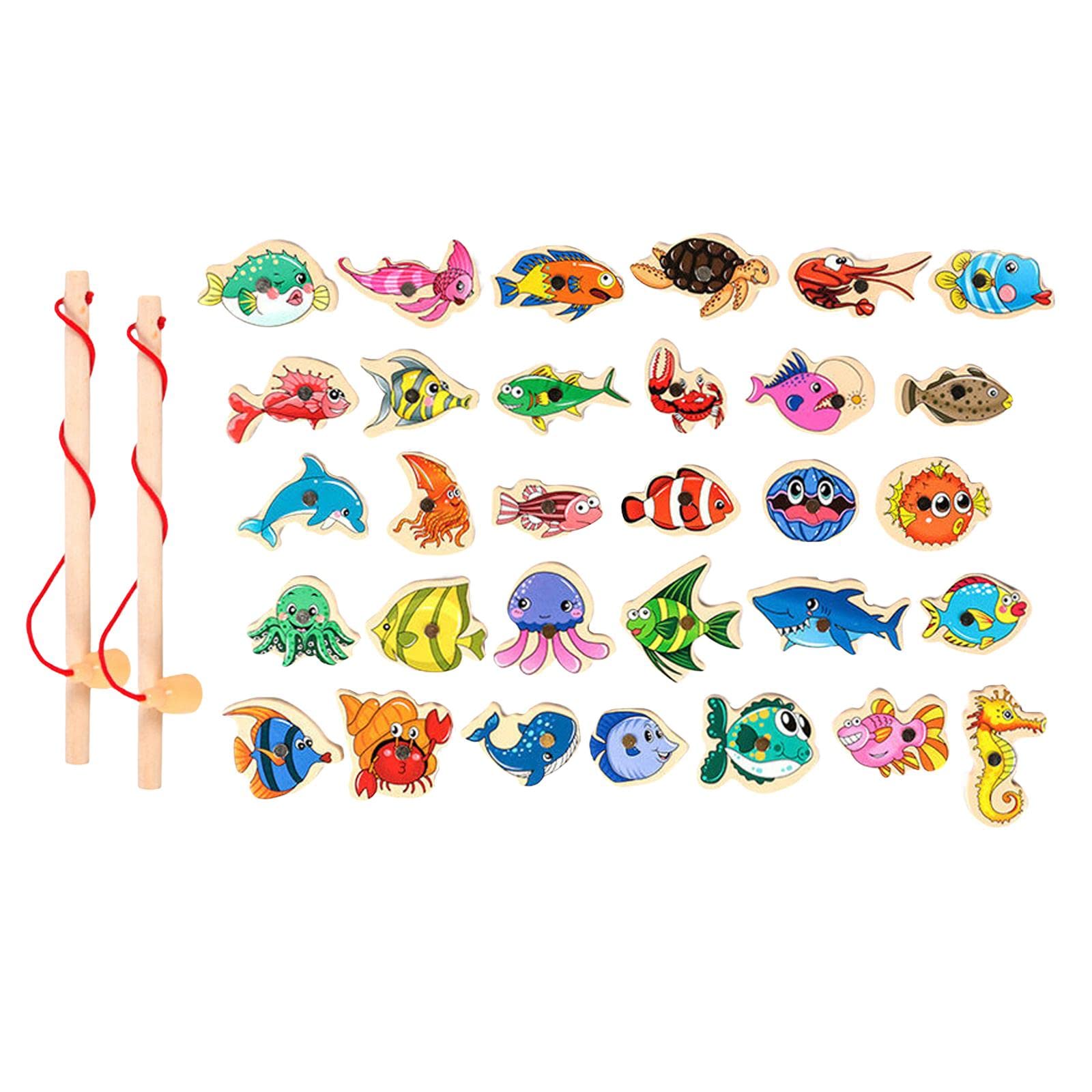 Enakshi Montessori Wooden Fishing Game Toy Fine Motor Skill, For Age 3+ 31 Fishes|Toys & Hobbies | Educational | Other Education