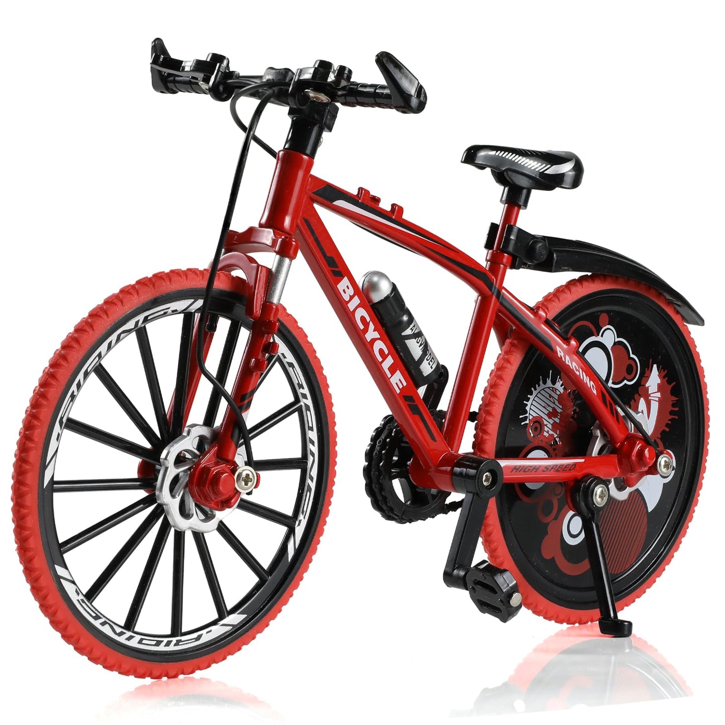 Risopen 1:8 Scale Die-Cast Alloy Mini Road Bike Bicycle Model Toy Finger BMX Toy Desktop Decoration Crafts for Cycling Lovers(Red)