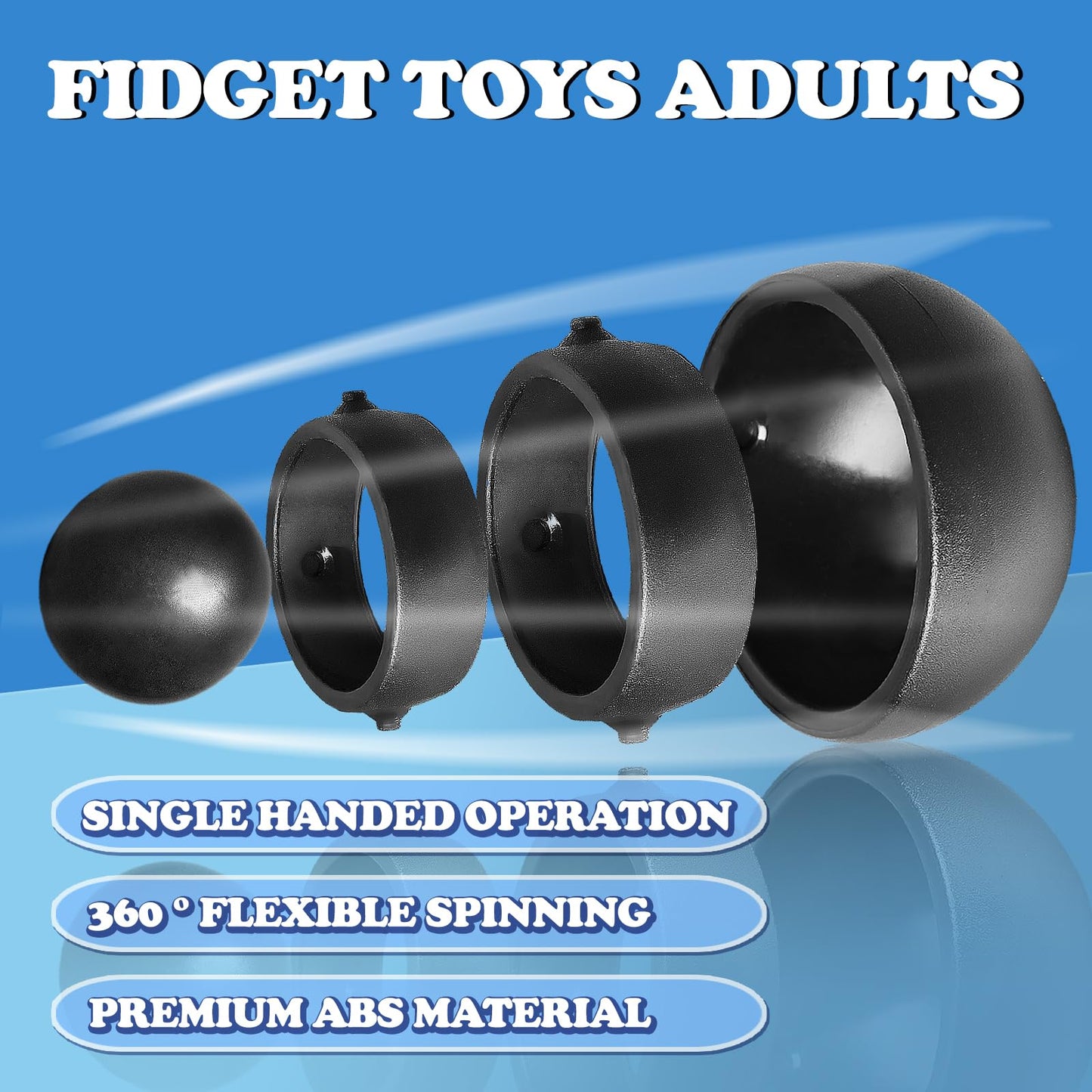 Fidget Toys Adults 4 Pcs, Sensory Figette Spinner Anxiety Stress Relief Toys Quiet Fidgets Gyro For Autism Adhd Kids Gifts Cool