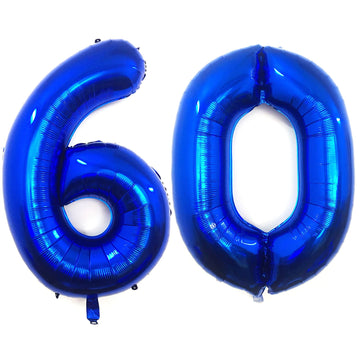 40 Inch Navy Blue 60 Number Balloons Giant Jumbo Huge 60 Foil Mylar Helium Number Digital Balloons Dark Blue Birthday Mylar Digi
