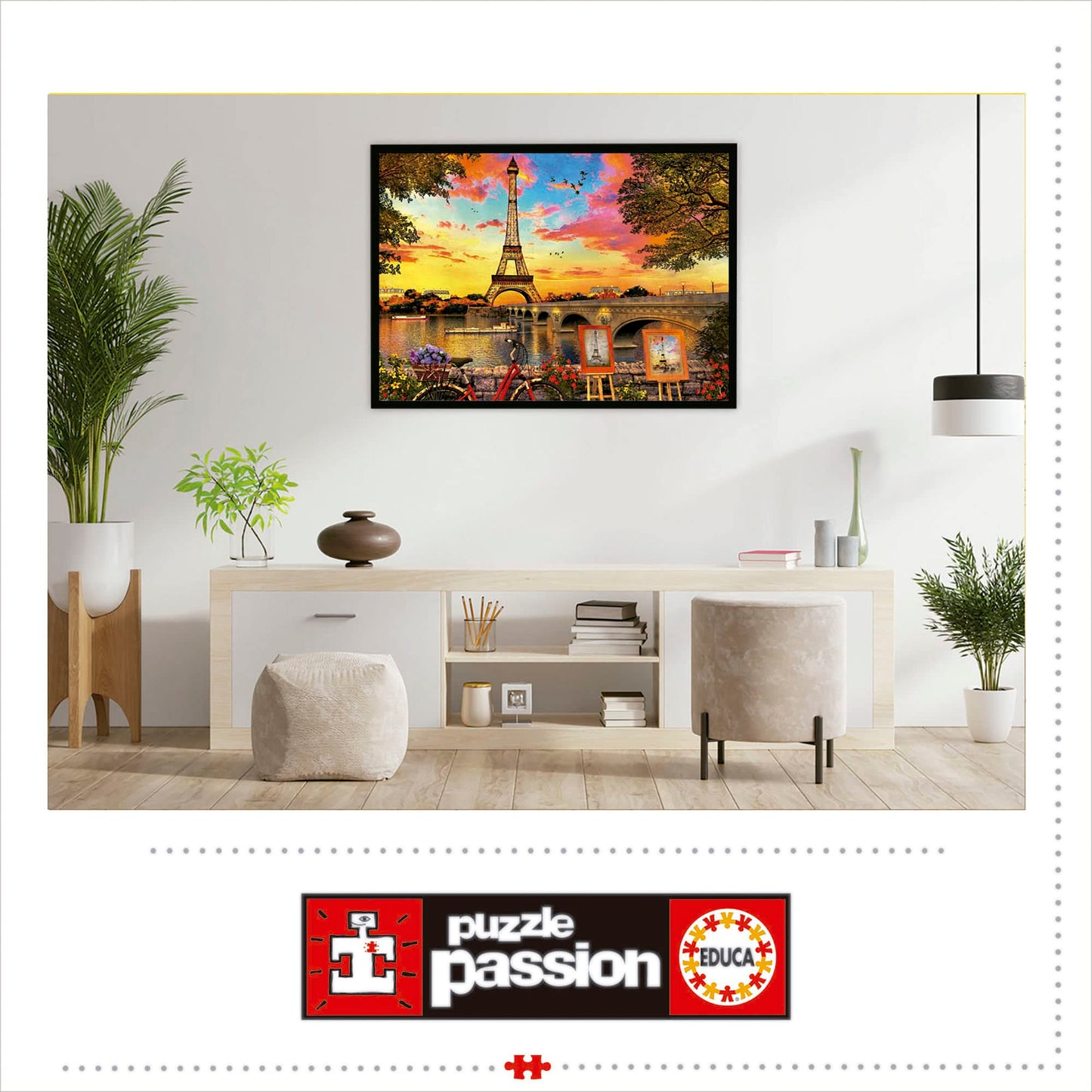 Educa 3000 Piece Sunset in Paris Jigsaw Puzzle - Includes Puzzle Glue, Multicolor, Model 17675, Ages 14+
