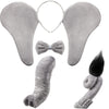 Lewtemi Elephant Costume Set Kids Elephant Ears Headband Nose Tail Bowtie For Children Cosplay Dress Up Party