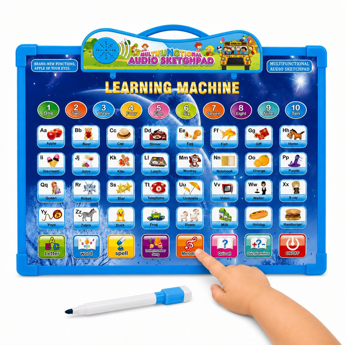 ToyFinity Interactive Busy Board for 1 Year Old & Above with Whiteboard